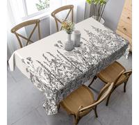 Tovaglia rettangolare con stampa floreale con erbe botaniche, per cucina, sala da pranzo, vacanze, cena