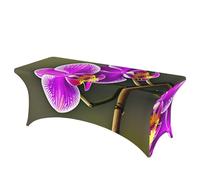 Tovaglia rettangolare con stampa floreale di orchidee, professionale, facile da installare