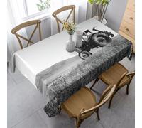 Tovaglia rettangolare con stampa tranquilla di agricoltura del trattore, per la cucina della sala da pranzo la copertura della tavola di vacanza per la cena del partito