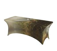 Tovaglia rettangolare elastica con stampa di erba e colomba, facile da pulire, per feste ed eventi all'aperto