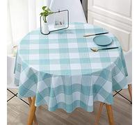 Tovaglia rettangolare impermeabile antimacchia per casa, hotel, bar, resistente al calore, perfetta per picnic, rotonda, diametro 160 cm, elegante design blu e bianco