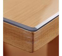 Tovaglia rettangolare impermeabile in PVC trasparente da 3 mm, con bordo smussato a 65°, 100 x 160 cm, non si restringe, durevole, facile da pulire