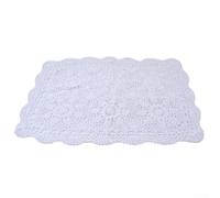 Tovaglia rettangolare in cotone lavorata a mano all'uncinetto, 40 x 60 cm, design vintage, per piccoli tavoli, copertura decorativa per la casa e gli spazi commerciali (bianco)