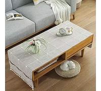 Tovaglia rettangolare in lino per soggiorno, design semplice, 80 x 180 cm, perfetta per tavolino da caffè, elegante decorazione per la casa, colore: verde