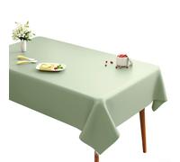 Tovaglia rettangolare in PVC impermeabile, antimacchia, facile da pulire, resistente al calore, per sala da pranzo, buffet, feste, picnic, 140 x 180 cm, colore bianco (140 x 180 cm, verde fiume)
