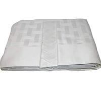 Tovaglia Rettangolare per 6 Persone con 6 tovaglioli Piazza Italia Art. Intreccio in fiandra Bordo Applicato (Bianco, Rettangolare per 6 cm. 150x180)