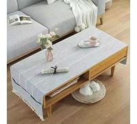 Tovaglia rettangolare semplice per soggiorno con copertura per tavolino da caffè in lino, 70 x 160 cm, design elegante, perfetta per la decorazione della casa, colore I