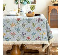 Tovaglia Rettangolare, Tovaglia For Feste Con Frange Fitte, Tessuto Decorativo Resistente E Antipiega, Adatto For Tavoli Da Pranzo, Tavolini Da Caffè, Porta TV(StyleC,140cm/55.1in (circular))