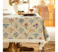 Tovaglia Rettangolare, Tovaglia For Feste Con Frange Fitte, Tessuto Decorativo Resistente E Antipiega, Adatto For Tavoli Da Pranzo, Tavolini Da Caffè, Porta TV(StyleA,140x140cm/55.1x55.1in)