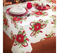 Tovaglia rettangolare Xmas Joy stampata su panama di cotone e Poliestere facile asciugatura 150x180