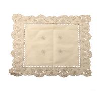 Tovaglia ricamata bianca per matrimoni e feste, tessuto di raso perfetto per la decorazione della casa (1# (2# (rotonda 30 x 45 cm)