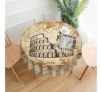 Tovaglia Roma Colosseo 60 pollici impermeabile antipolvere decorazione da tavolo rotonda resistente alle rughe