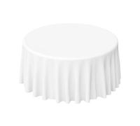 Tovaglia rotonda 50% poliestere, 50% cotone (bianco, 240 cm)