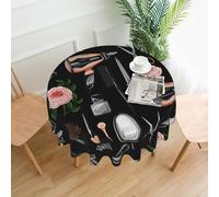 Tovaglia rotonda da barbiere, forbici, pettine, parrucchiere, 60 pollici - Tessuto impermeabile, antipiega, lavabile, adatto per ristoranti, feste, picnic all'aperto