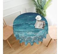 Tovaglia rotonda decorativa lunga The Deep Blue Sea, antipiega, antimacchia, impermeabile, rotonda da 60 pollici, in tessuto di poliestere, adatta per ristoranti/cucine/feste.