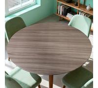 Tovaglia rotonda effetto legno finto per la casa, sala da pranzo, ristorante