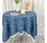 Tovaglia rotonda floreale - Copertura in cotone con nappe 60 x 90 cm elegante decorazione per la casa per sala da pranzo picnic e feste - perfetta per uso interno ed esterno Colore: X