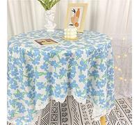 Tovaglia rotonda floreale in cotone con nappe 120 x 120 cm marrone perfetta per sala da pranzo decorazione per feste elegante decorazione per la casa durevole ed elegante biancheria da tavola