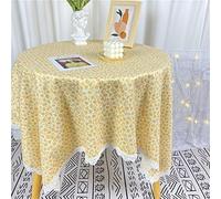 Tovaglia rotonda floreale - Tovaglia in cotone con nappe 140 x 140 cm - Elegante decorazione per la casa per tavolo da pranzo cucina picnic e feste - Elegante biancheria da tavola (colore: I)