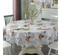 Tovaglia rotonda impermeabile in PVC resistente all'olio, 137-220 cm, per sala da pranzo all'aperto, perfetta per decorare la cucina e le feste, ideale per la casa e il giardino