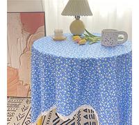 Tovaglia rotonda in cotone floreale con nappe - 100x140 cm Copertura naturale per sala da pranzo cucina e decorazioni per la casa (colore: V)