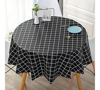 Tovaglia rotonda in PVC resistente all'acqua, 160 cm, resistente alla polvere e al calore, perfetta per buffet, feste, cene ed eventi, tovaglia durevole ed elegante