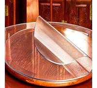 Tovaglia rotonda in PVC, trasparente, diametro 120 cm, in plastica, spessore 2 mm (2 mm, diametro 120 cm)