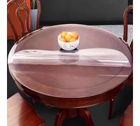 Tovaglia rotonda in PVC trasparente, resistente, impermeabile, antiscivolo, 100 cm, spessore 1 mm, ideale per sala da pranzo, feste e decorazioni per la casa