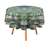 Tovaglia rotonda in stile monet astratto rustico 178 cm vintage dipinto a olio fiori primaverili design margherita per sala da pranzo cucina tavolo decorazione per le vacanze