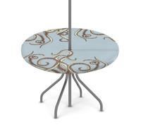 Tovaglia rotonda per esterni con foro per ombrello, oceano, mare, animale, polpo, tentacoli impermeabile, per patio, picnic, campeggio, essenziale per tavoli da 91,4 a 111,8 cm