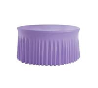 Tovaglia rotonda plissettata in spandex con gonna elastica for banchetti, matrimoni, antimacchia(Light purple,6FT 183.0CM ROUND)
