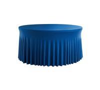 Tovaglia rotonda plissettata in spandex con gonna elastica for banchetti, matrimoni, antimacchia(Sapphire blue,6FT 183.0CM ROUND)