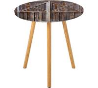 Tovaglia rotonda rustica con angoli, vecchia porta di fienile in legno di quercia, campagna, villaggio, stampa fotografica, adatta per soggiorno, camera da letto, piccolo spazio, adatta per tavolo