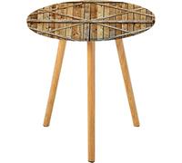 Tovaglia rotonda rustica, tradizionale porta in legno con verticale e assi di fattoria antica, adatta per soggiorno, camera da letto, piccolo spazio, adatta per tavolo rotondo da 50,8 cm, marrone