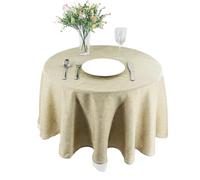 Tovaglia Rotonda Tovaglia rotonda in cotone e lino Diametro 24-59 pollici Copritavolo for feste di nozze la decorazione della cucina da pranzo casa Per Esterno,Picnic,Campagna(Khaki,150cm Diameter)
