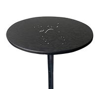 Tovaglia Rotonda Tovaglie Impermeabile con Bordo Elastico Copritavolo Pelle PU Tovaglia Facile da Pulire (100 cm (Rotondo),Nero)