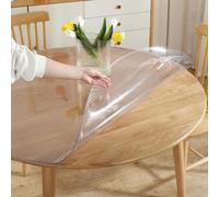 Tovaglia rotonda trasparente da 180,3 cm, impermeabile, resistente a olio e acqua, spessore 1 mm, facile da pulire, ideale per sala da pranzo ed eventi all'aperto