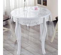 Tovaglia rotonda trasparente in PVC, 0,5 mm, impermeabile, facile da pulire, ideale per buffet, feste ed eventi, copertura in plastica morbida, diametro 220 cm