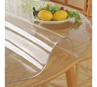 Tovaglia rotonda trasparente per tavolo da pranzo da 137 cm, per mobili in vetro, studio, letto, divano, bistrot, bar, pub, comodino, tavolo da pranzo, in plastica spessa in PVC e vinile