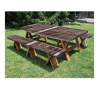 Tovaglia rustica da 182,9 cm in poliestere con angoli per tavolo da picnic e panca, stile antico fienile in legno di quercia, campagna, villaggio, vita rurale, stampa fotografica, per esterni, parco,