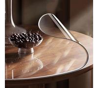 Tovaglia spessa trasparente, 145 cm, rotonda, impermeabile, in PVC, protezione per la tavola per matrimoni, lauree, compleanni, feste ed eventi