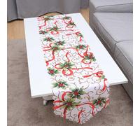 Tovaglia stampata natalizia Tovaglia decorativa in cotone e lino Runner per