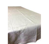 Tovaglia Tavola Ricamata Lino Cotone x 12 persone Tovaglioli Classica 180x270cm