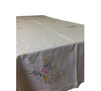 Tovaglia Tavola Ricamata Lino Cotone x 12 persone Tovaglioli Classica 180x270cm