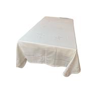 Tovaglia Tavola Ricamata Lino Cotone x 12 persone Tovaglioli Classica 180x270cm