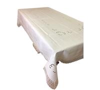 Tovaglia Tavola Ricamata Lino Cotone x 12 persone Tovaglioli Classica 180x270cm