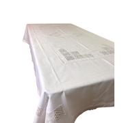 Tovaglia Tavola Ricamata Lino Cotone x 12 persone Tovaglioli Classica 180x270cm