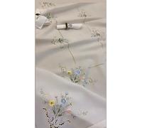 Tovaglia Tavola Ricamata Lino Cotone x 12 persone Tovaglioli Classica 180x270cm