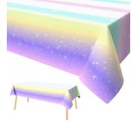 Tovaglia Tema Arcobaleno Unicorni Plastica Colorata, Compleanno bambino, Decorazioni per Le Feste 137 x 274 CM