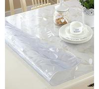 Tovaglia trasparente in PVC con stampa floreale, in vinile, impermeabile, in plastica morbida, per tavolo da pranzo e scrivania